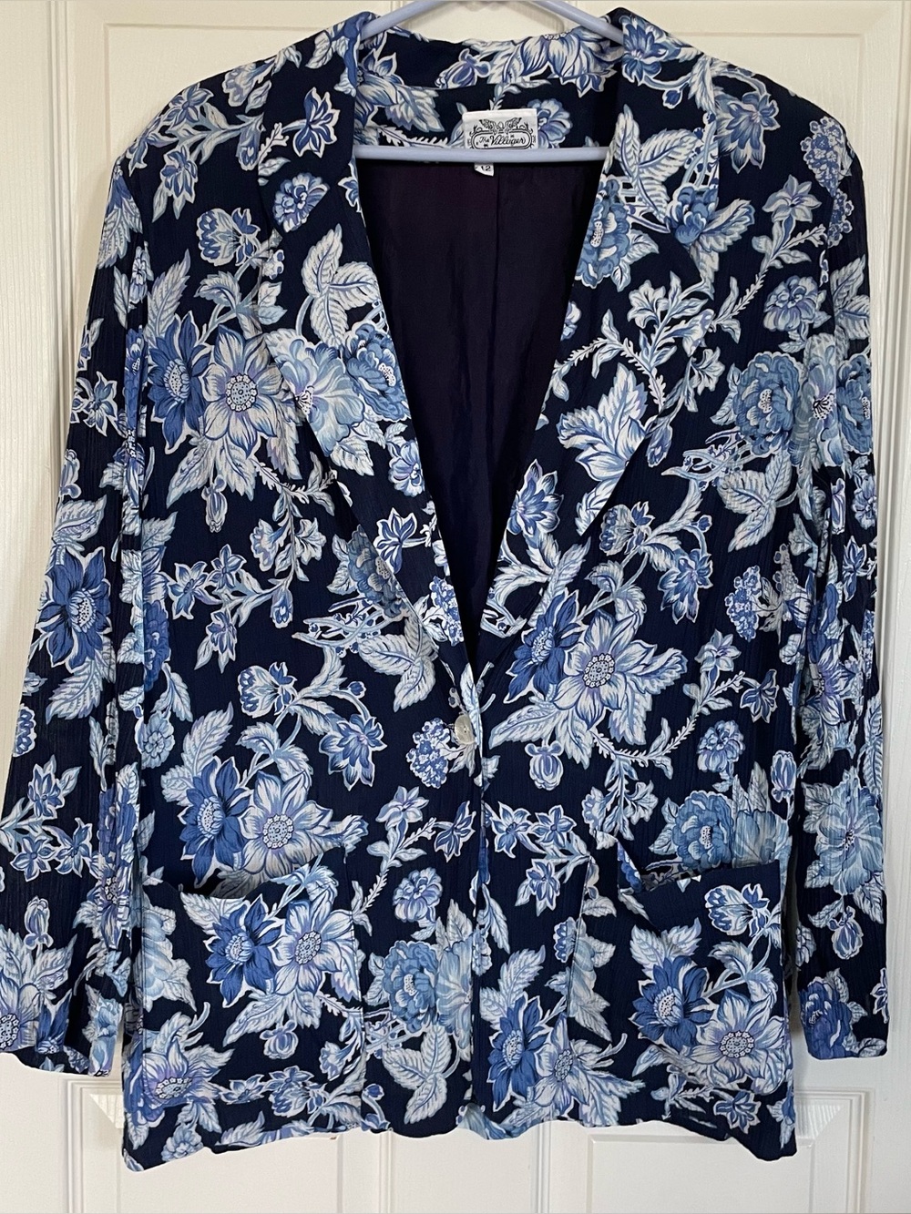 Lightweight Blue Floral Blazer size 12